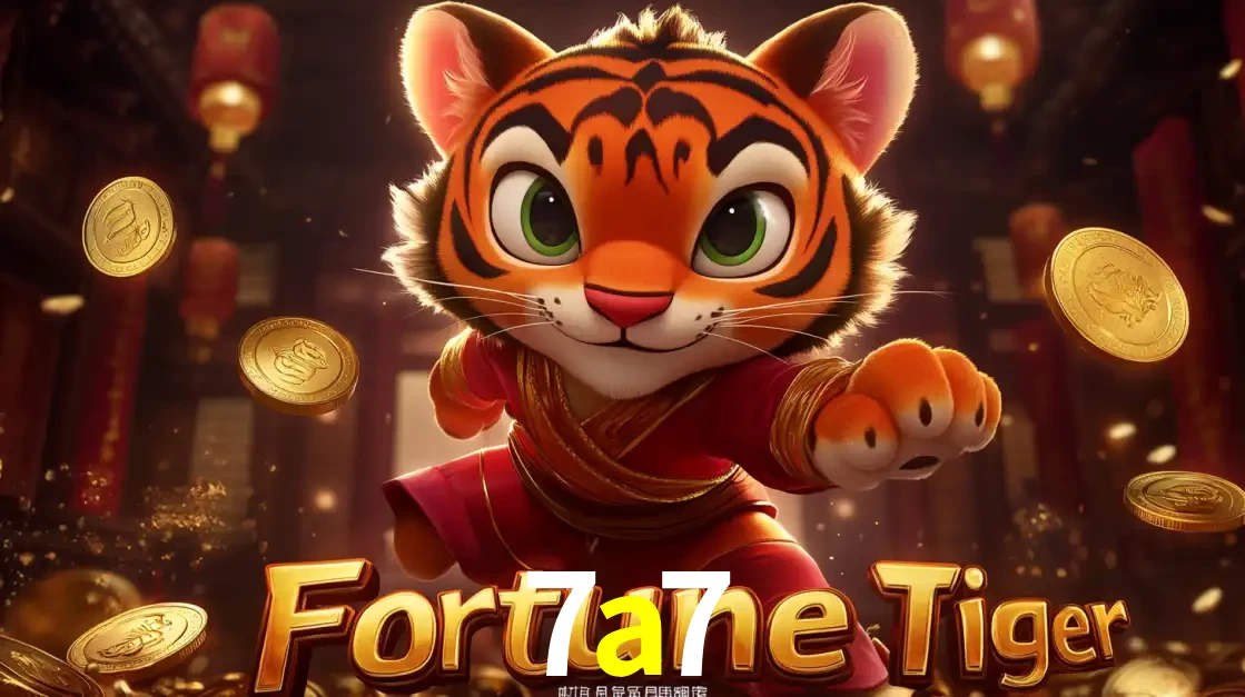 O carismático mascote do jogo de slot Fortune Tiger, um tigre fofo em pose de artes marciais, pronto para trazer sorte e multiplicadores de ganhos no cassino online 7a7.