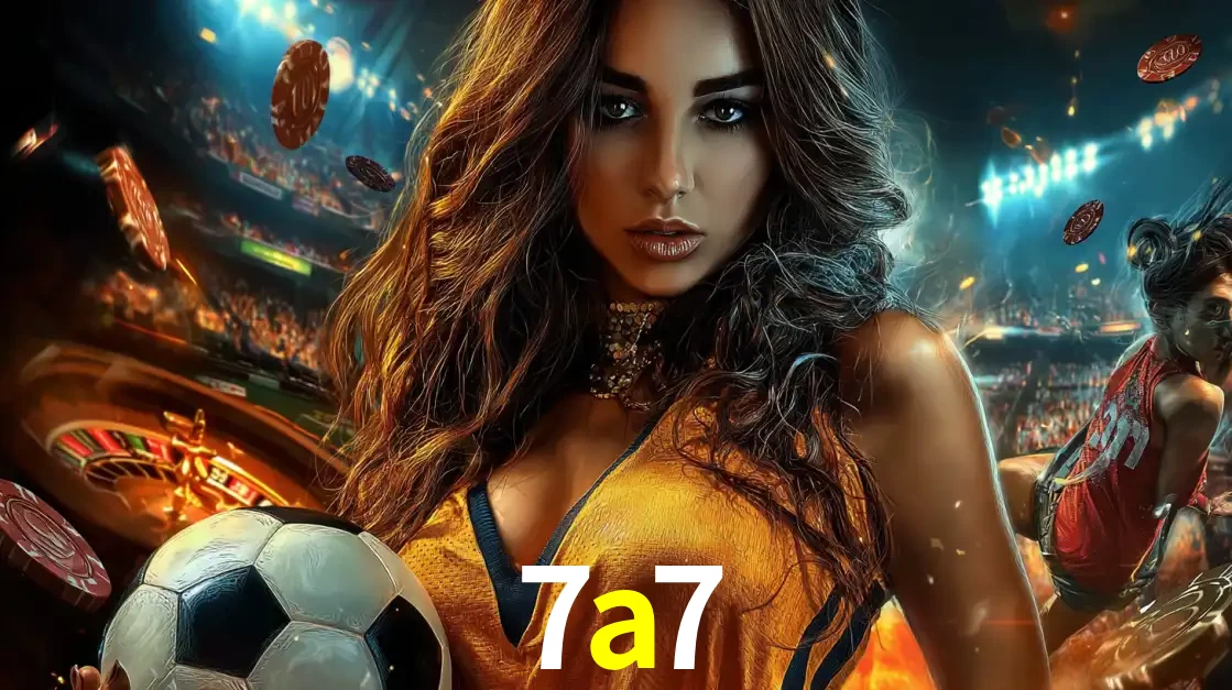 Mulher segurando uma bola de futebol em uma montagem que mistura a paixão esportiva com a emoção da roleta de cassino, tudo disponível na plataforma 7a7.